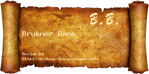 Brukner Bene névjegykártya